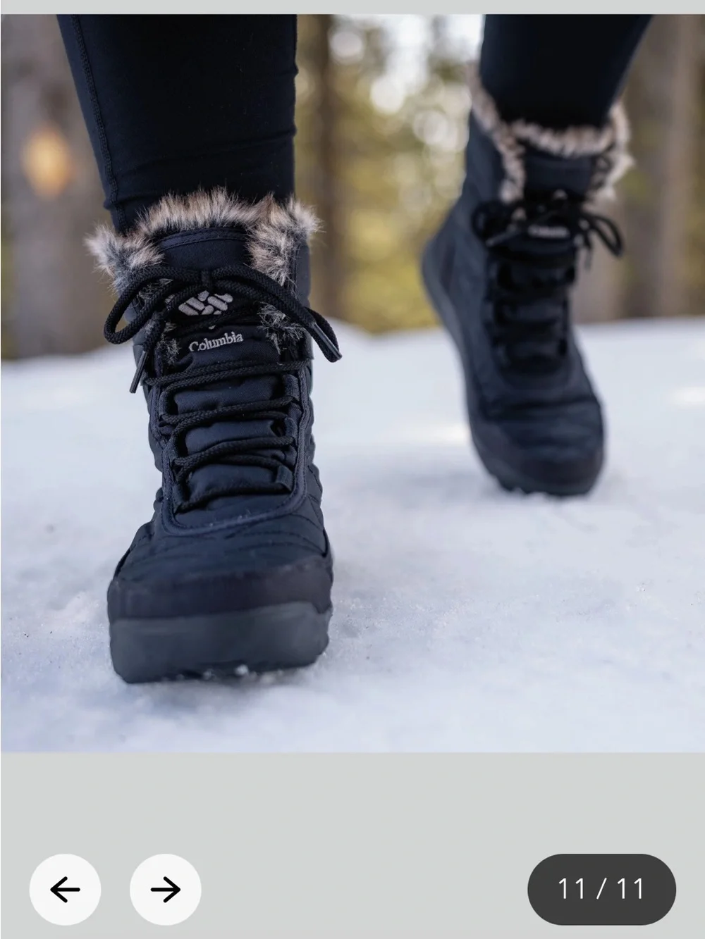 Columbia Black Women’s Insulated Lace-Up Winter Boot with Faux Fur Collar